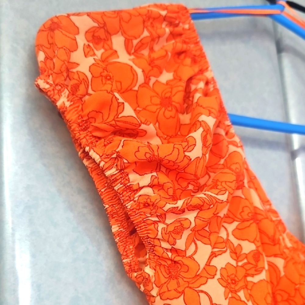 Sienna Sky Orange Floral Cinched Top, Size M - Picture 4 of 5